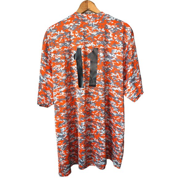 HOOTERS Shirt Baseball Orange Gray #11 Wicking 2 Button Short Sleeve Size 2X - Picture 3 of 5